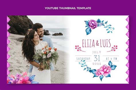 Free Vector Watercolor Boho Wedding Youtube Thumbnail