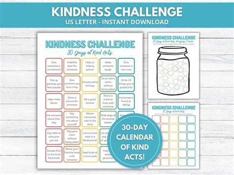 Acts Of Kindness Calendar Kindness Calendar Printable Kindness