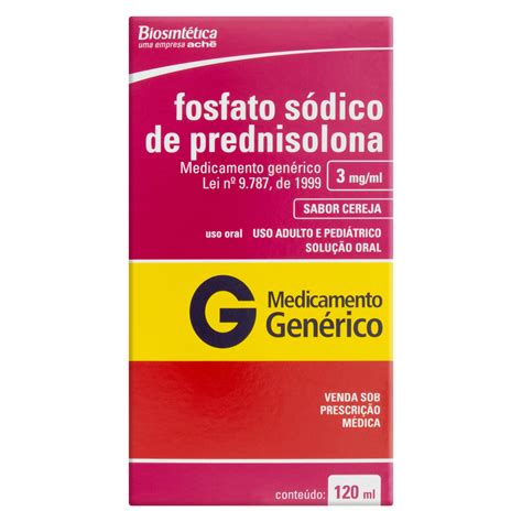 FOSFATO SÓDICO DE PREDNISOLONA 3MG ML CEREJA ACHÉ CAIXA 120ML GTIN