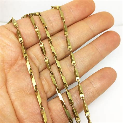 5 Yards Raw Brass Bar Link Chain 2 5x12mm Etsy