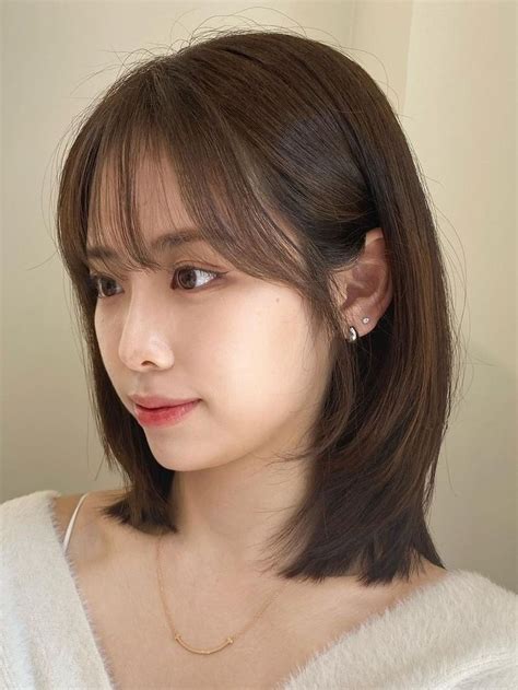 Korean Fall Hair Color Ash Brown Layered Lob Ash Brown Hair Color