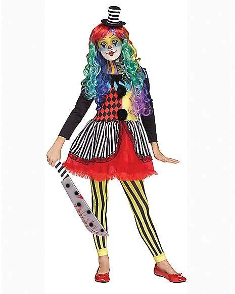 Spirit Halloween Kids Killer Clown Costume Girls Size 8 10 Medium