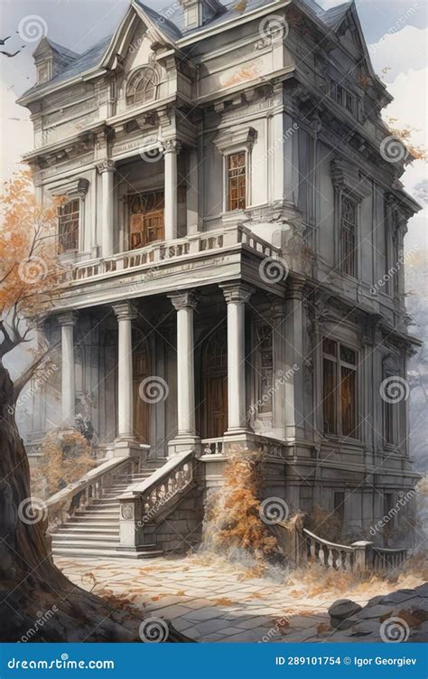 The Fall of the House of Usher Stock Illustration - Illustration of ...