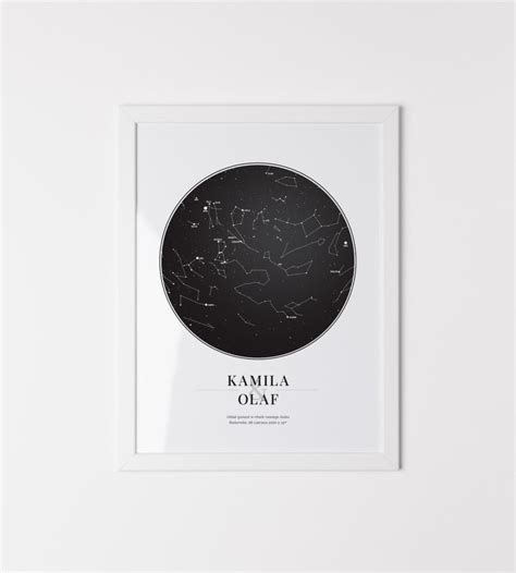 Mapa Gwiazd Personalizowany Plakat Noire Astralo Pl