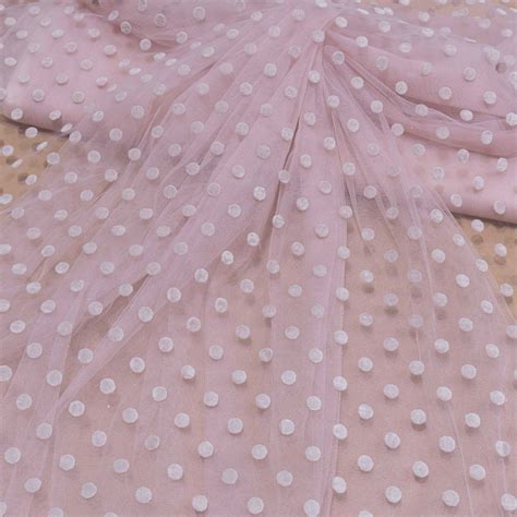 Flocked Tulle Fabric Polka Dotted Mesh Tulle Polka Dot 3d Lace Etsy