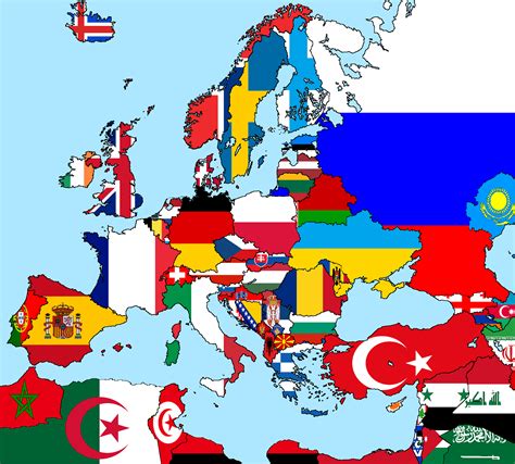 Flags Of Europe Map