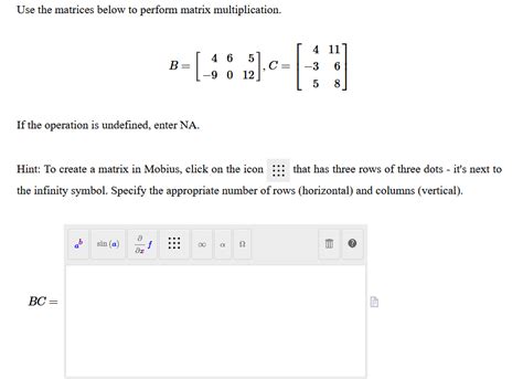 Solved Use The Matrices Below To Perform Matrix Chegg