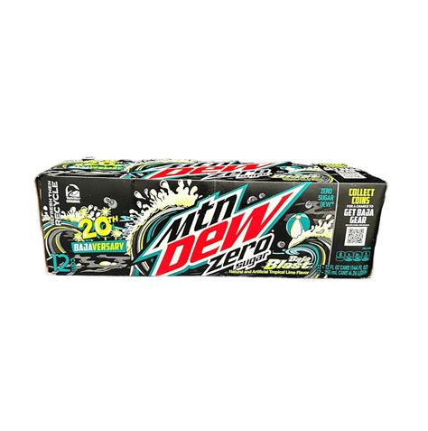 Mtn Dew Baja Blast Tropical Lime Reserve Zero Sugar Pack Of 12 12 Oz Cans