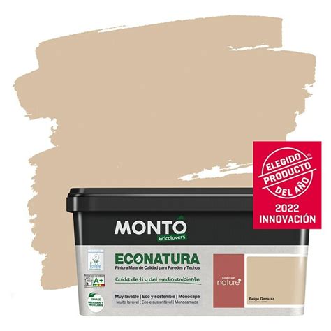 Montó Bricolovers Pintura para paredes Econatura Beige Gamuza 4 l