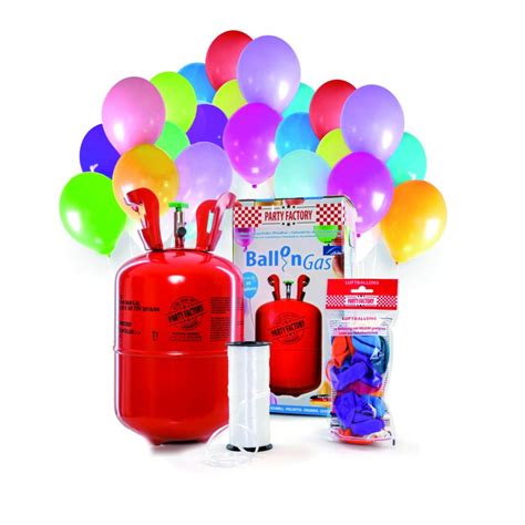 Ballongas Helium Komplett Set mit 30 Ballons Einwegset günstig kaufen