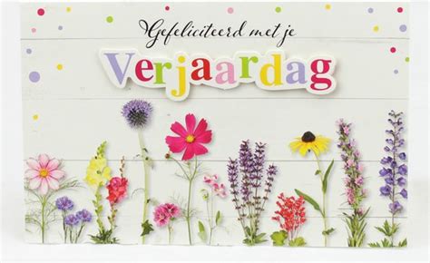 Verjaardag Wenskaarten D Bloem Stuks Felicitatie Kaarten