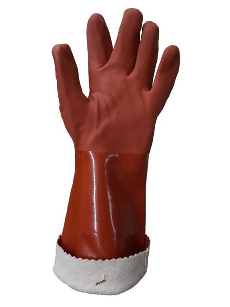 Standard Acid Resistant Rubber Gloves Inch With Cotton Layer Inside