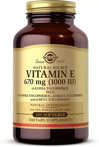 Suplemento Vitamina E Solgar Vitamina E 670 Mg 1000 Ui 10 Sabor N A