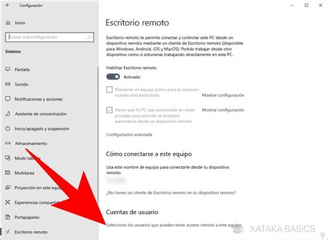 Windows 10 cómo activar el escritorio remoto