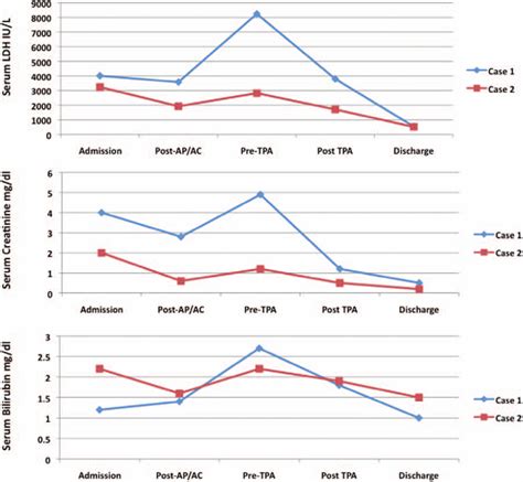 Comparison Of Serum Lactate Dehydrogenase LDH Bilirubin And