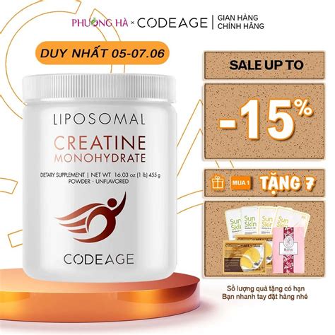 Bột Uống Bổ Sung Creatine Hỗ Trợ Tăng Cơ Codeage Liposomal Creatine Monohydrate 455g Shopee