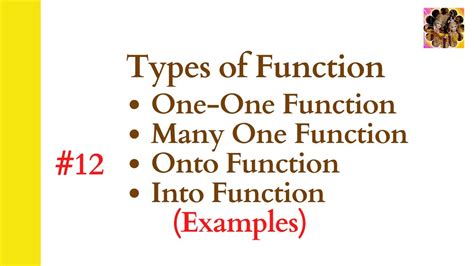 12 Types Of Function One One Function Many One Function Onto Function Into Function