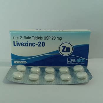 Zinc Sulfate Dispersible Tablets BP 20 Mg Livealthbiopharma