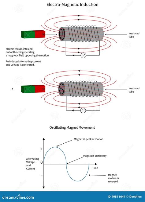 Electro Magnetic Induction Of A Current In A Coil Stock Vector Image