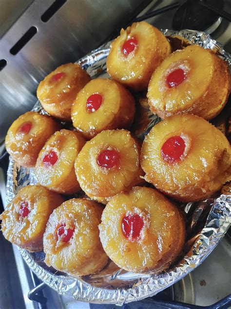 Air Fried Mini Pineapple Upside Down Cakeslist