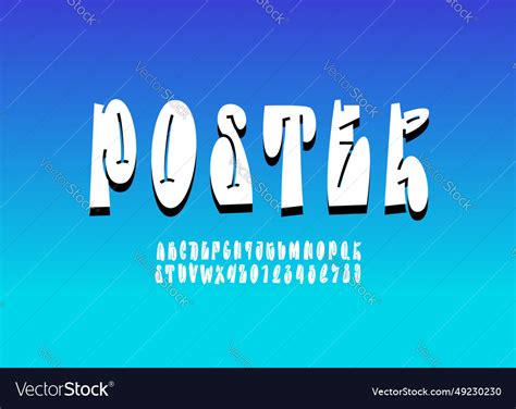 Graffiti font comic alphabet in the cartoon style Vector Image