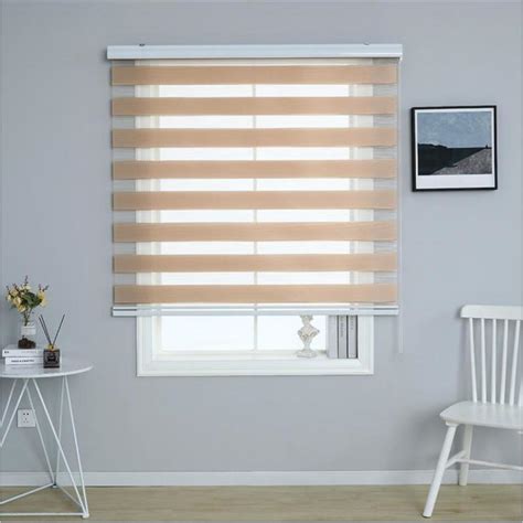 ELWS Store New Venetians Duo Roller Blinds Light Brown Color Window