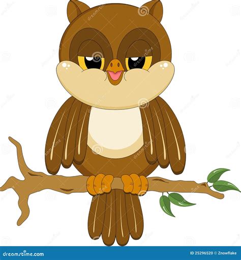 Sleepy night owl stock illustration. Illustration of cartoon - 25296520