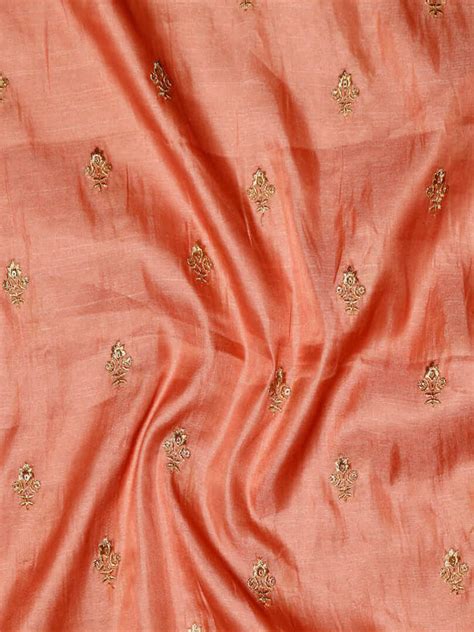 Art Tussar Silk Zari Woven Flower Design Fabric Source Fabrics