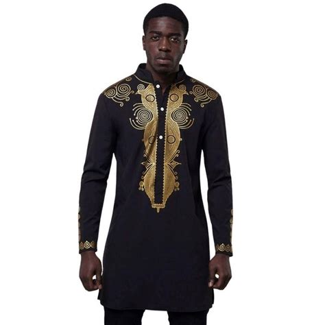 Longue Tunique Africaine Tunique Africaine Mode Masculine Africaine