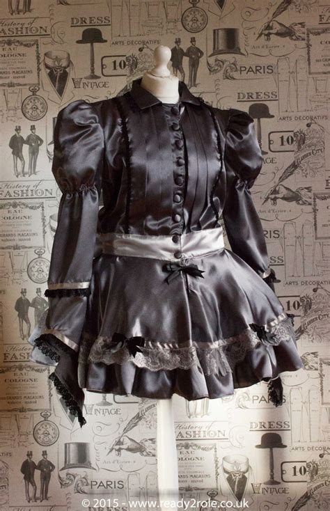 Victoria Sissy Frilly Satin Long Sleeve Dress Etsy Uk