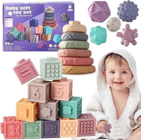 Baby Toys 6 12 Months Baby Soft Stacking Blocks Montessori Toys For