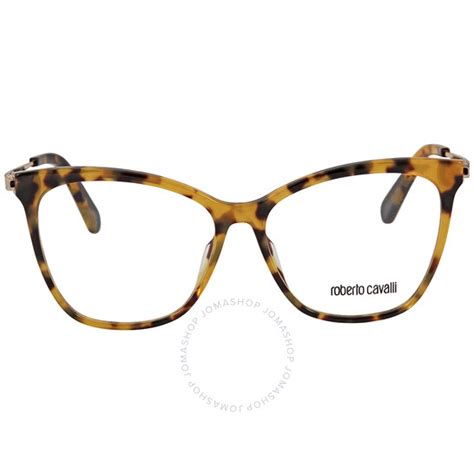 Roberto Cavalli Unisex Tortoise Round Eyeglass Frames Rc508605555