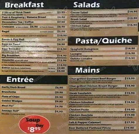 Menu At Java Lava Cafe Ingleburn