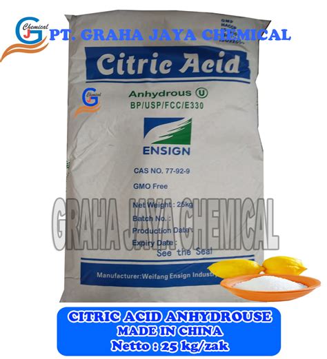 Citric Acid Anhydrous 25 Kg Graha Chemical Oshop