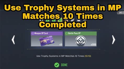 Use Trophy System In Mp Matches 10 Times Trophy System Cod Mobile