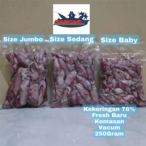 Jual Sotong Cumi Cumi Asin Cumi Rebus 250 Gram Size Jumbo Sedang