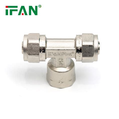 Ifan Fast Delivery 3 Way Brass Tee Pex Fittings Pex Compression