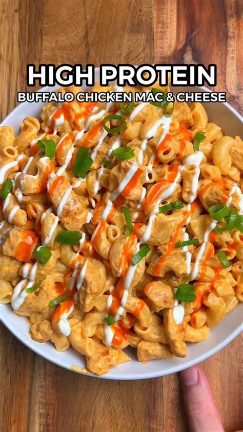 Quick Easy High Protein Buffalo Chicken Mac Cheese Healthy High