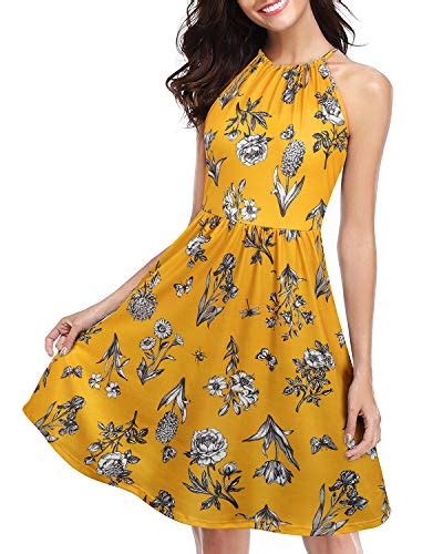 Kilig Women S Halter Neck Floral Summer Dress Casual Sundress With