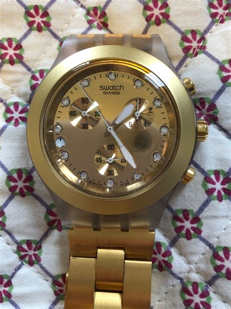 Rel Gio Swatch Irony Diaphane Dourado Rel Gio Feminino Swatch Usado