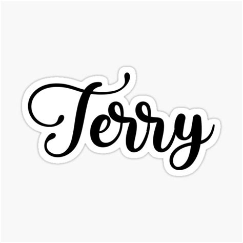 Terry Name Handwritten Calligraphy Sticker For Sale By Yelenastore