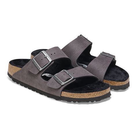 Arizona Shearling Micro Fibre Desert Dust Black Birkenstock