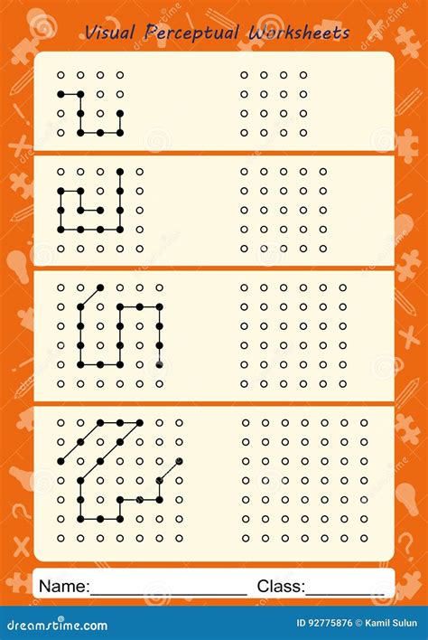 Visual Perceptual Worksheets Follow The Path Copy Pattern Stock