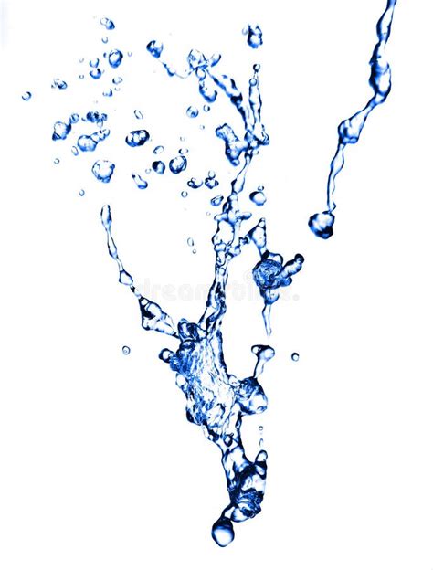 Blue Clear Swirling Water Splash Isolated On White Background Stock