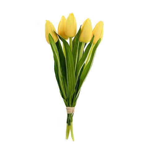 Pure Home Living Set Of 2 Yellow Tulip Bunch Buy Pure Home Living