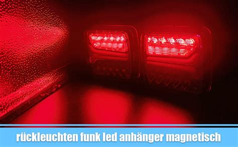 AOJO rückleuchten funk led anhänger magnetisch 12v kabellos rücklicht