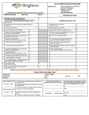 Brighton Sales Tax Online Fill Online Printable Fillable Blank