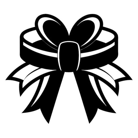 Premium Vector A Black Ribbon With A Bow On It That Says Quot Bow Quot