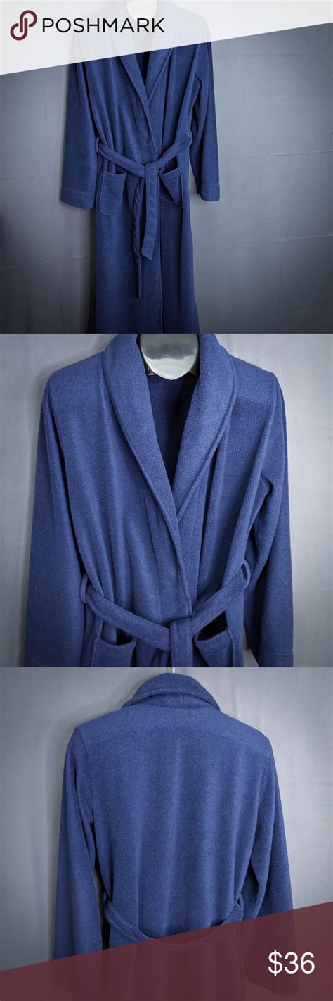 LL Bean Robe Size Medium Blue Mens Fleece Long | Mens fleece, Medium ...