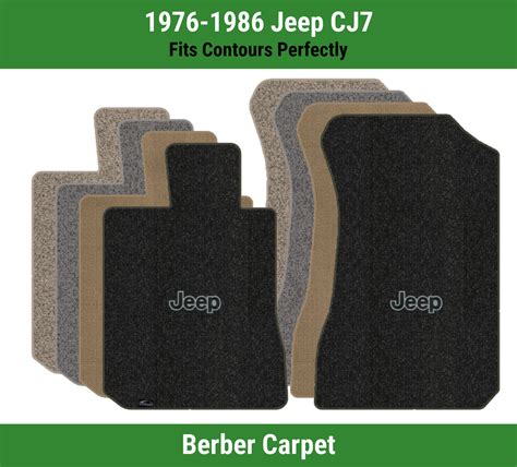 Lloyd Berber Front Carpet Mats For Jeep Cj W Black On Silver